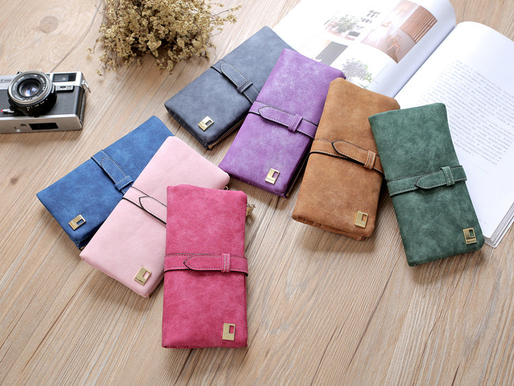 Leather Zipper Long Women's Wallet