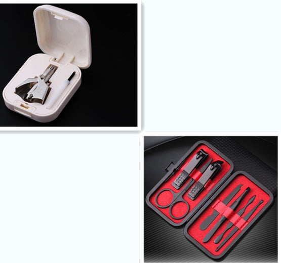 Professional 7-Tool Manicure Kit - Complete Set | Clippers Scissors File Pick Eyebrow