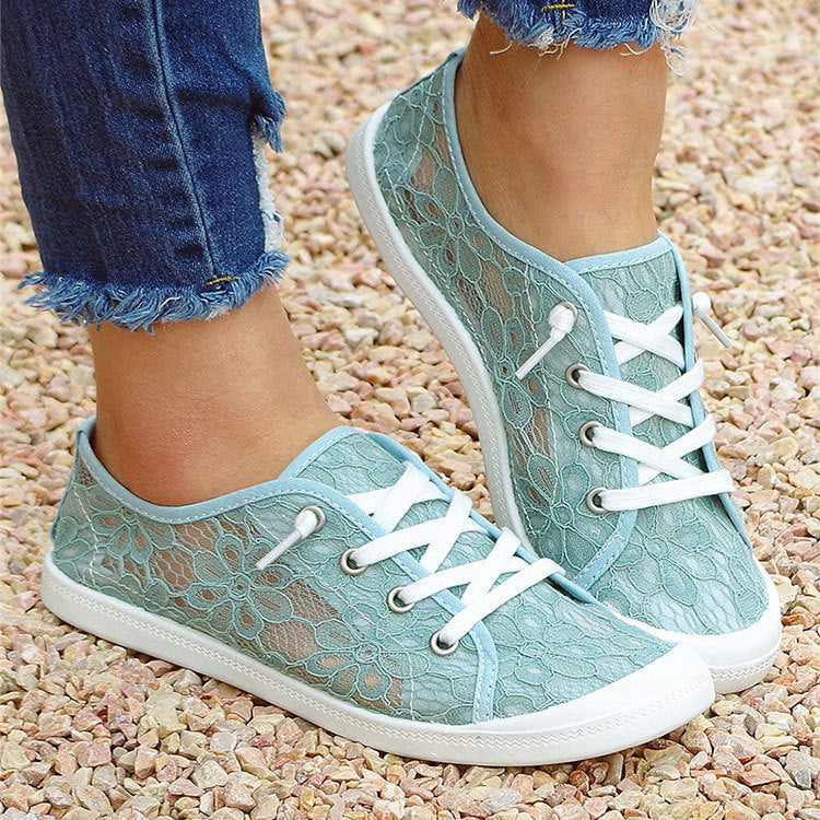 Spets Flats Skor Sommar Mode Casual Skor Dam