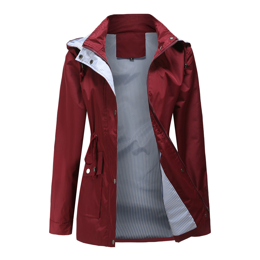 Trench-Coat à Capuche Amovible Femme Grandes Tailles