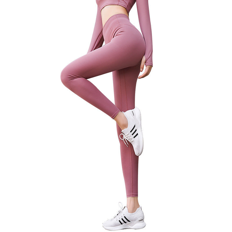 Hög elastisk botten Varm Butt Lift Yogabyxor för löpning