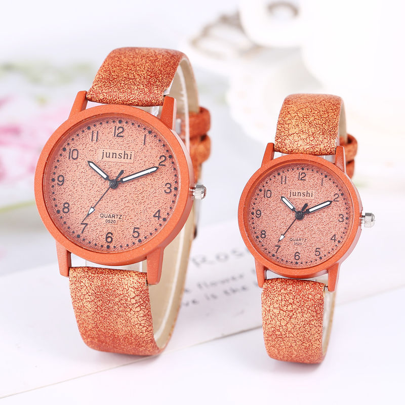 Casual Fashion Couple Quartz Watches - 36mm Dial - 10mm Thick - PU Strap - Pin Buckle - Domestic Movement 68