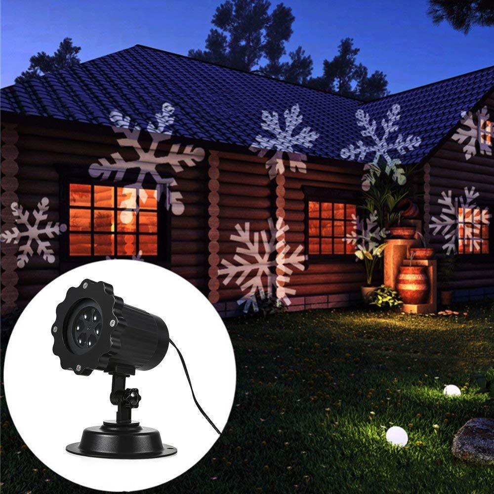 LED Noël Blizzard Flocon De Neige Lumière Laser Projecteur De Neige En Mouvement Jardin De Neige Projecteurs Laser Lampe Pour La Fête Du Nouvel An Décor Lampes À Gazon