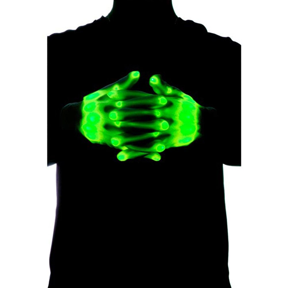 1 par eleganta LED-ljus skeletthandskar Halloween julkostymdekor