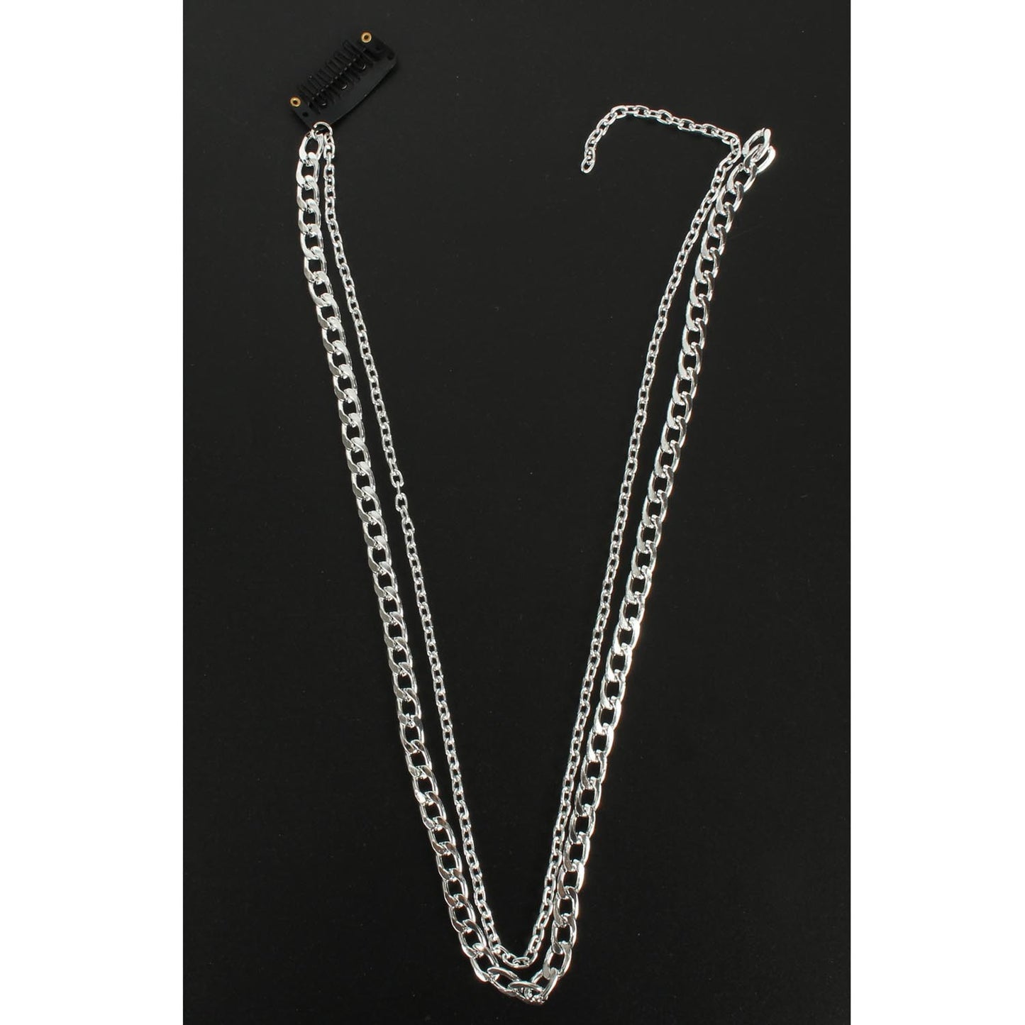 Chaîne d'extension de perruque chaîne de cheveux à pompon plaqué argent