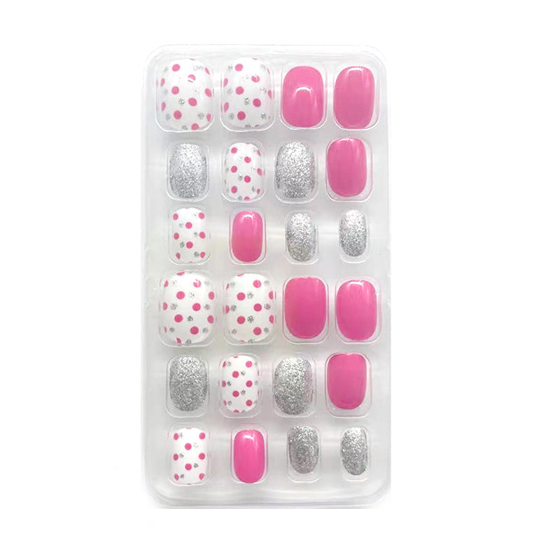 Autocollant de soin des ongles portable pour enfants, 24 pièces, dessin animé de poche