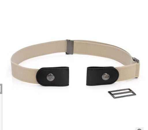 Men's Leather Slim Stretch Invisible Jeans Lazy Belt - Seamless Comfort