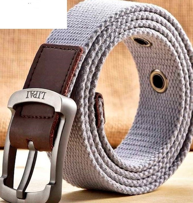 Men's Canvas Work Belt Labor Insurance Pin Buckle - Industrial Strength