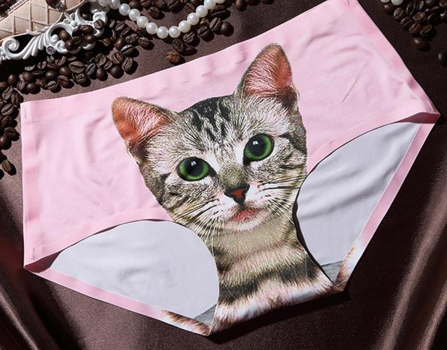 3D printing Women's Pussycat Panties Anti Emptied Cat Printing Underwear Women Panty Sexy Briefs Women Seamless Control Girls