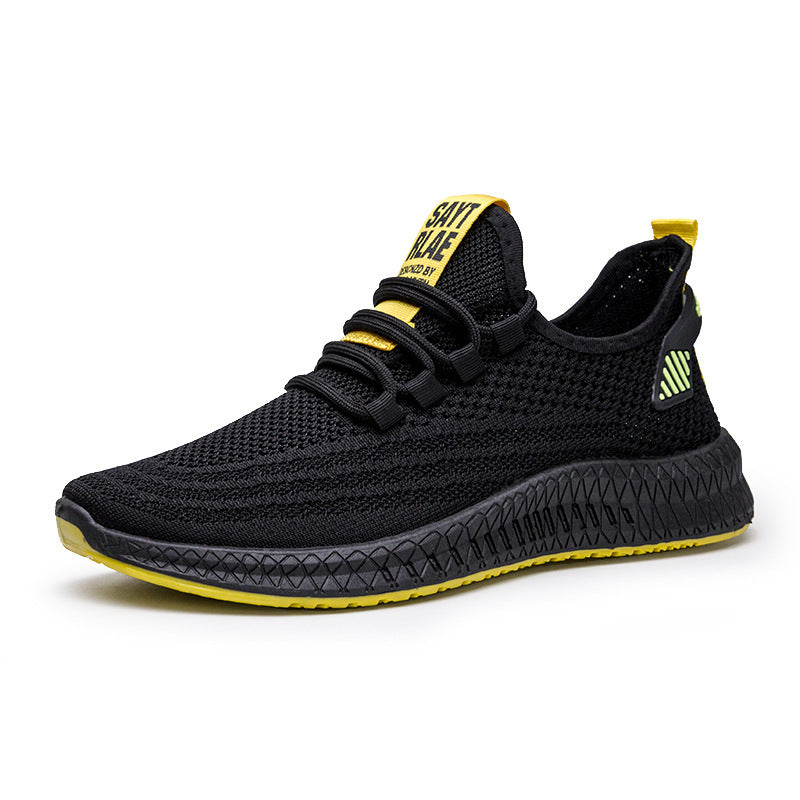 Herrskor flygande vävda sneakers casual skor