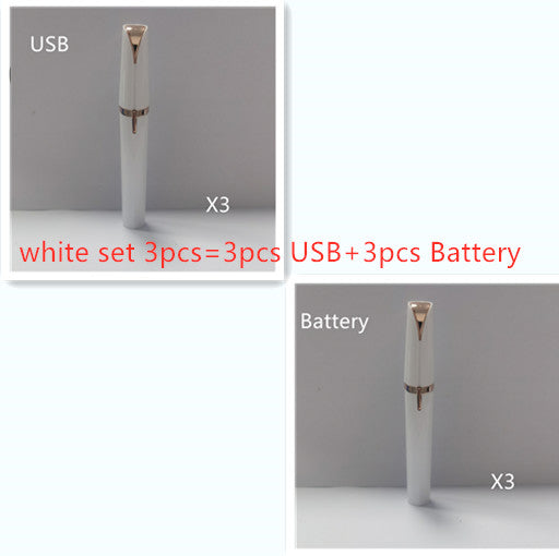 Mini LED Eyebrow Trimmer Pen - 18K Gold-Plated Precision Hair Remover