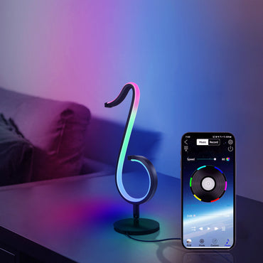 Intelligent APP fjärrkontroll symfoni Atmosfär Ljus LED nattljus 180 & grader Rotation Desktop Sängsida för hem Inredningslampa