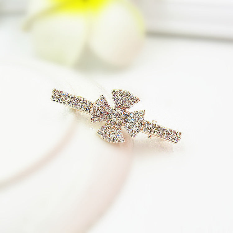 Koreanska hårtillbehör Rhinestone Bangs Clip