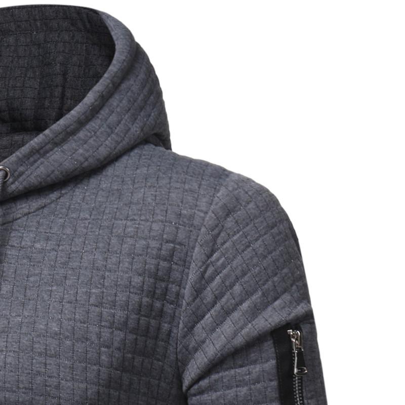Män Sweatshirt Hoodie Med Arm Dragkedja Långärmad Slim Tops