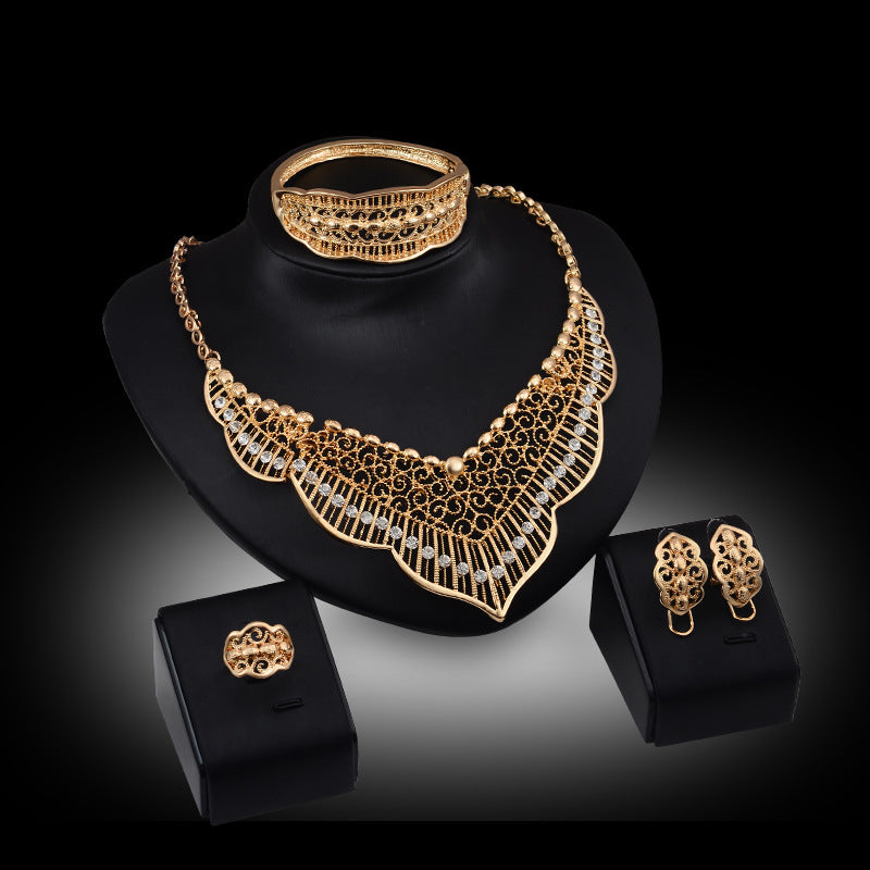 Wild Style Alloy Necklace Earrings - Trendy Accessories