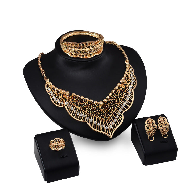 Wild Style Alloy Necklace Earrings - Trendy Accessories