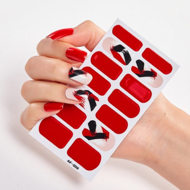 Full Coverage Nail Stickers - 40+ Designs - 24 Month Shelf Life - Nail Polish Glue Included - XAF01-XAF40 Collection