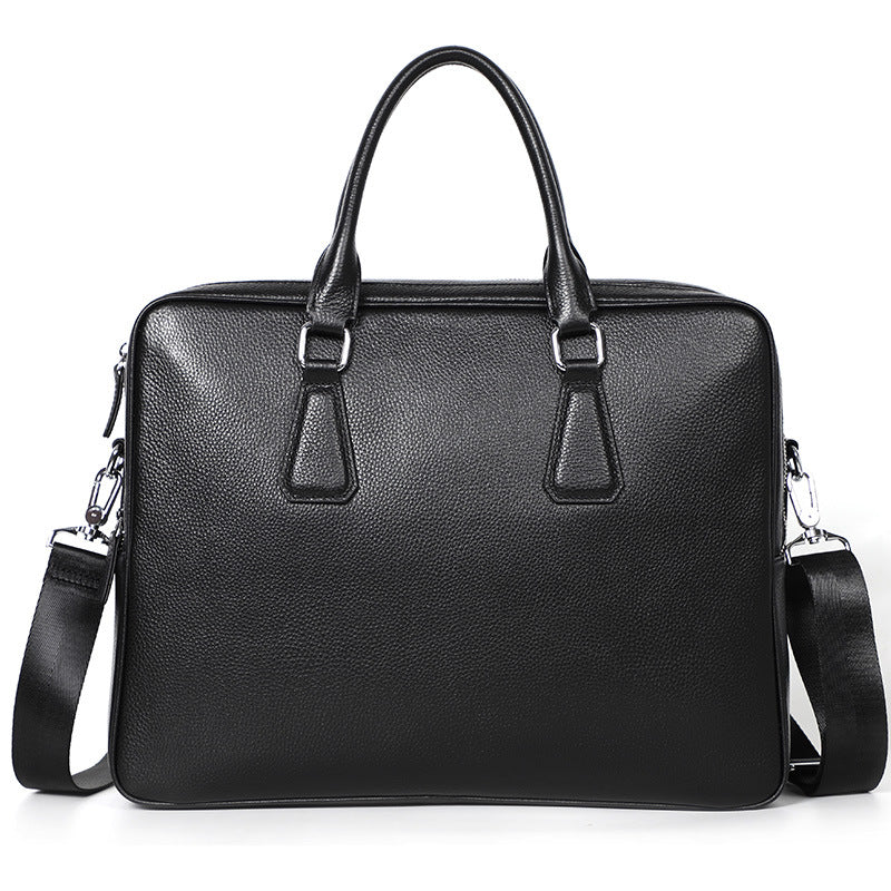 Sac à Main Porte-Documents Homme Cuir de Vachette Horizontal Grande Capacité