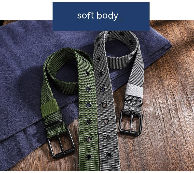 Lengthened Porous Pin Buckle Canvas Belt Universal - Inclusive Comfort