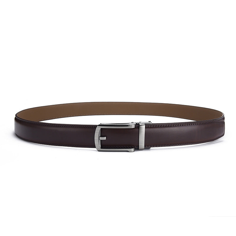 Men's Automatic Buckle Pure Cowhide Pant Belt - Authentic Sophistication