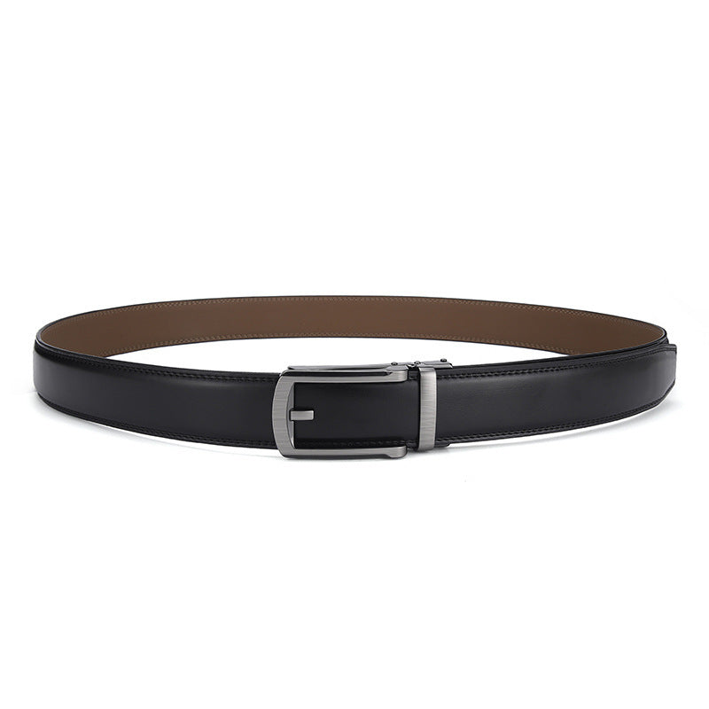 Men's Automatic Buckle Pure Cowhide Pant Belt - Authentic Sophistication