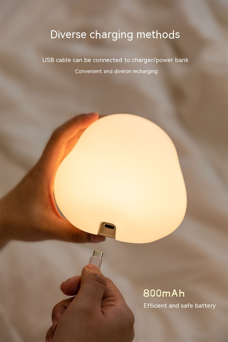 Söt Anka LED Nattlampa Tecknad Silikon USB Uppladdningsbart sovljus Touch Sensor Timing Sovrumslampa Sänglampa För Barn Present Heminredning