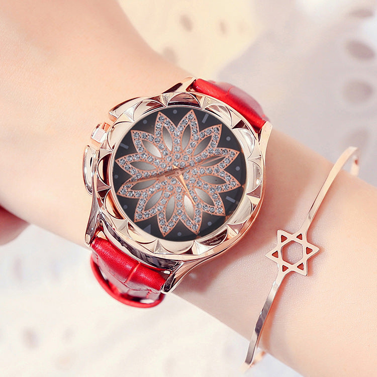 LUXURIOUS ROTATING DIAL LEATHER WRISTWATCH - Stylish Functional Elegant Unique High-Quality Comfortable Durable Waterproof
