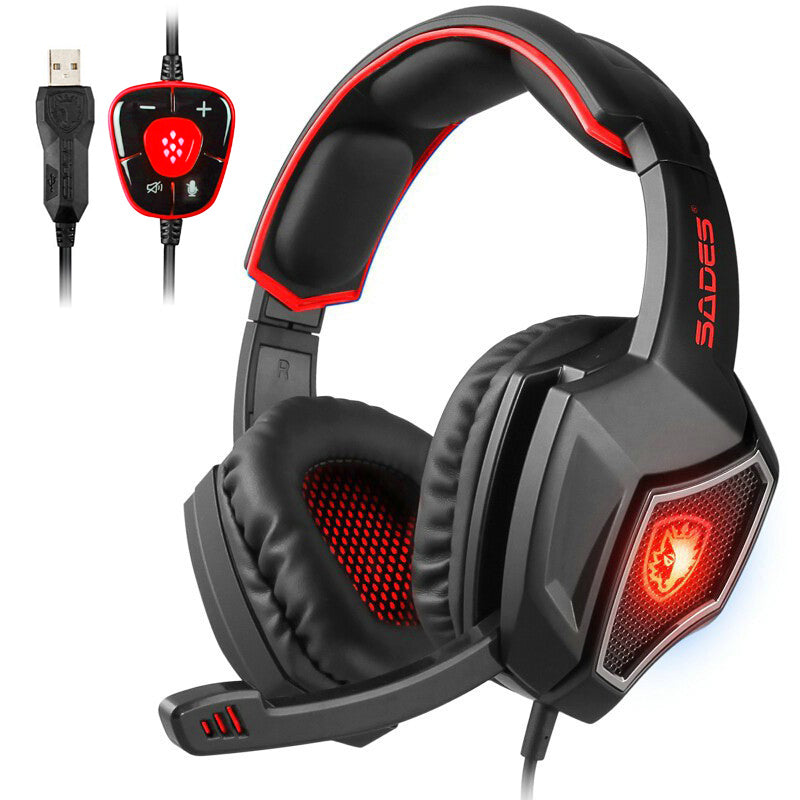 Datorheadset kit 7.1 ljud med reflekterande mikrofon