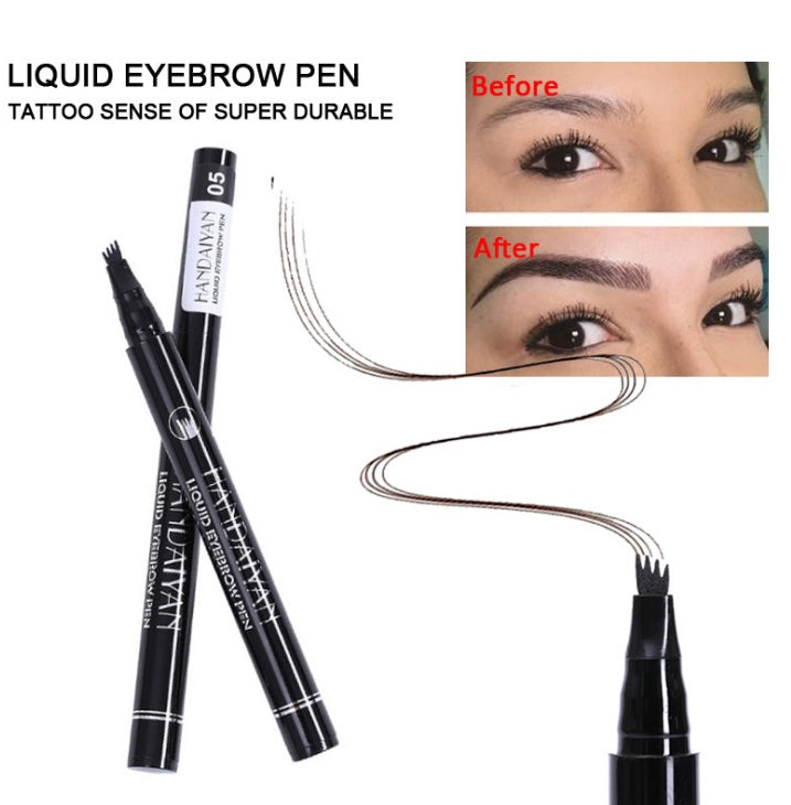 Microblading ögonbryn Pencil Vattentät Gaffel Tip Tattoo Pen Tinted Fin Sketch Ögonbryn Pennor Lång varaktigt ögonbryn