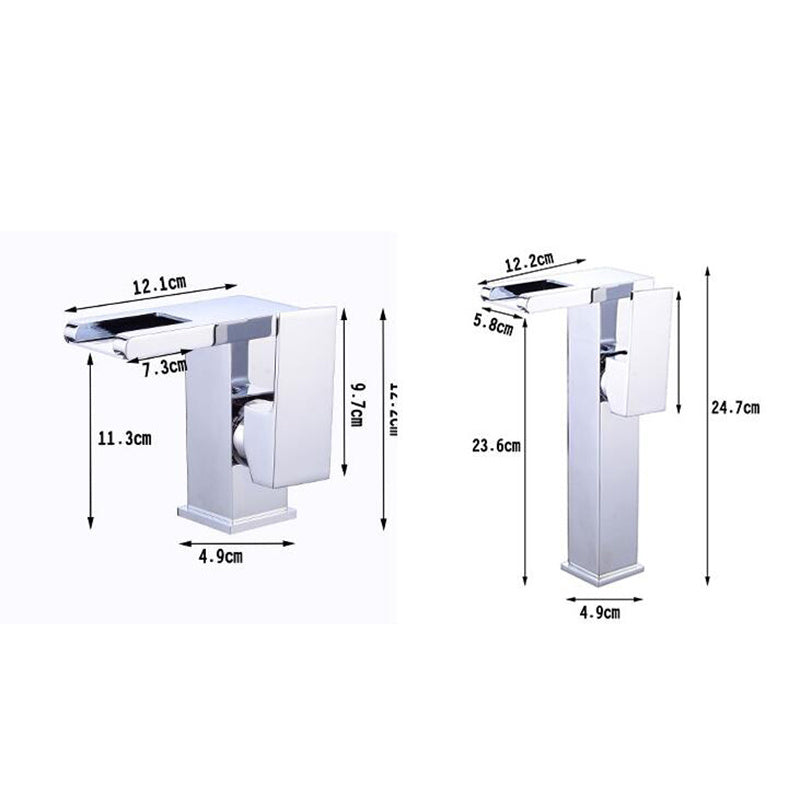 Illuminated Waterfall Bathroom Basin Faucet