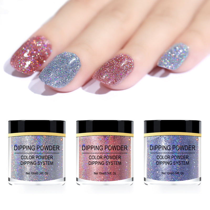 Professional Laser Glitter Nail Powder - Holographic Dip System | Long-Lasting Formula