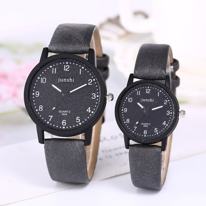 Casual Fashion Couple Quartz Watches - 36mm Dial - 10mm Thick - PU Strap - Pin Buckle - Domestic Movement 68