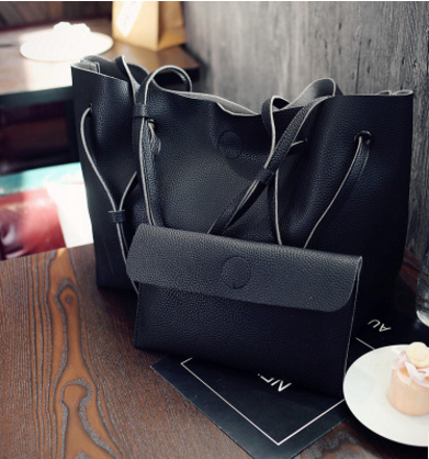 2-in-1 Fashion Tote Set - Convertible Shoulder Bag with Detachable Crossbody Pouch