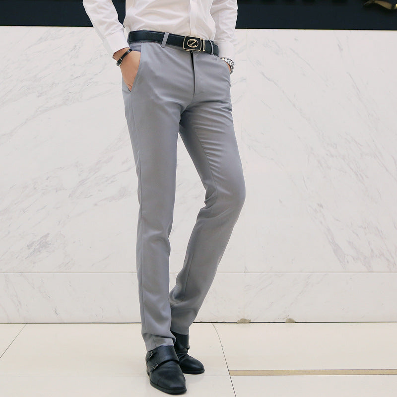 Casual business byxor herr koreanska slim fit casual byxor