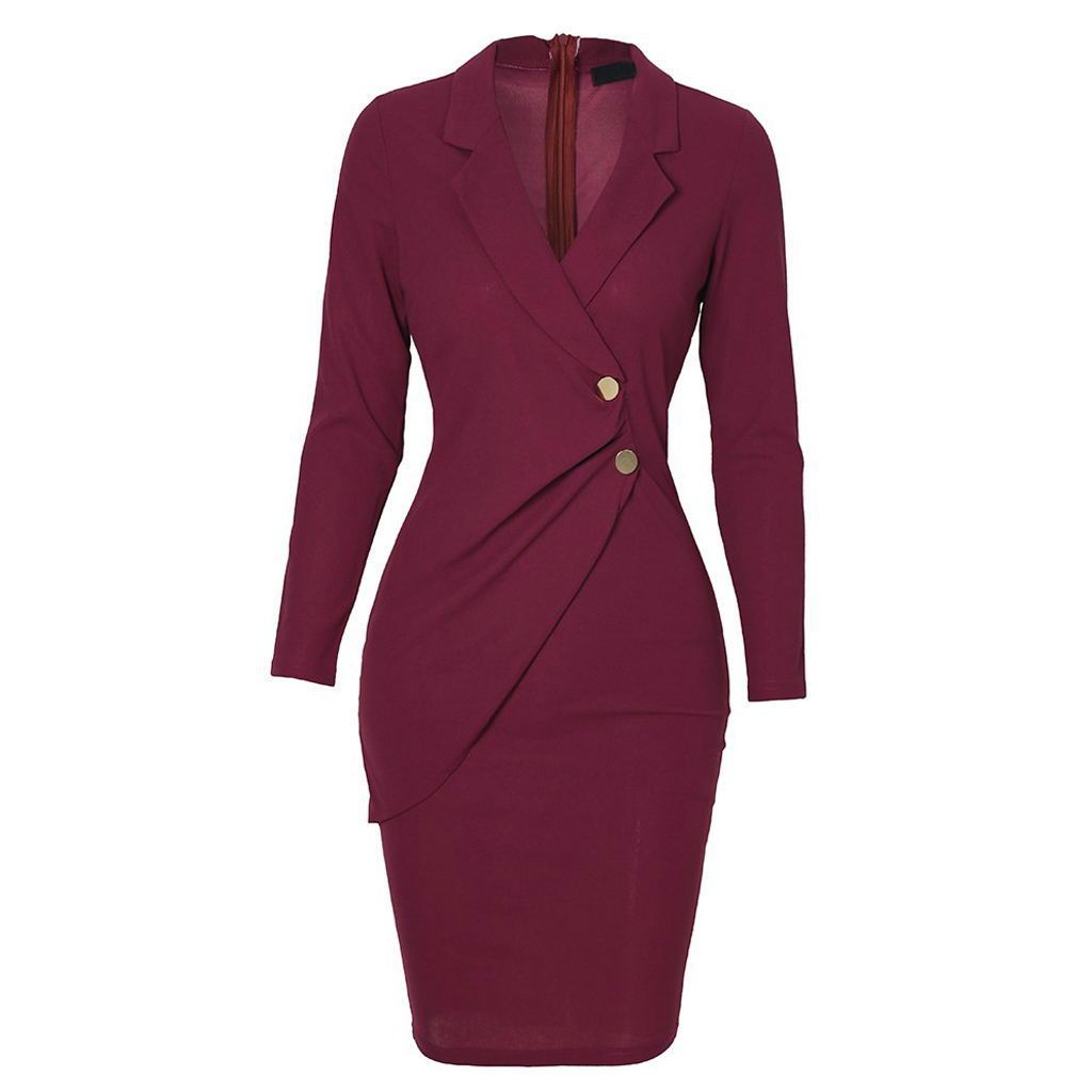 Robe boutonnée à manches longues sur les hanches