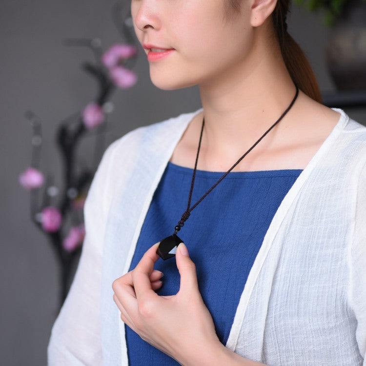Naturliga Obsidian-hängen, sexstjärnigt halsband, tröjakedja, halsband med pendelenergisten, nyckelbenskedja för män och kvinnor