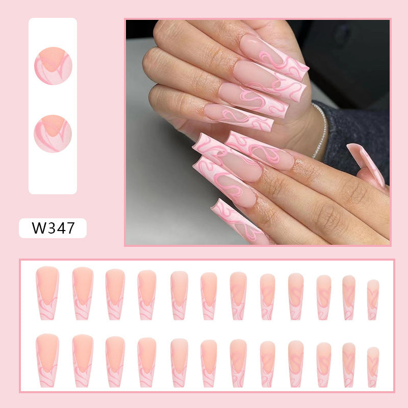 Frosted Love Heart Press-On Nails - Multi-Style | Sweet French European American Ins
