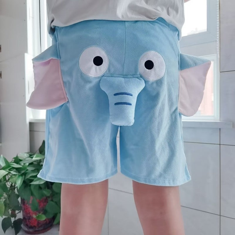 Lovely Elephant Casual Shorts Sommar Hemma Män och kvinnor Andas Roliga Bekvämt Par Nytt mönster korta byxor