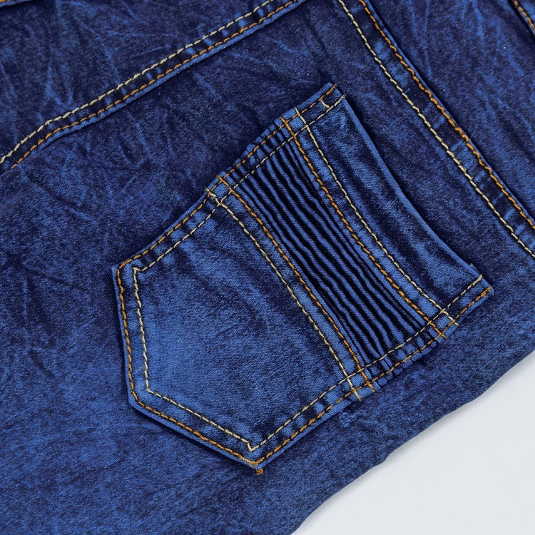 Pojkjeans med smala, platta stretchiga långa jeans
