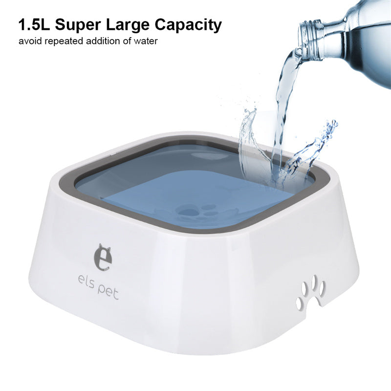 1,5 L Katt Hund Vattenskål Bär Flytande Skål Anti-Overflow Slow Water Feeder Dispenser Djurfontän ABS&PP Hundtillbehör