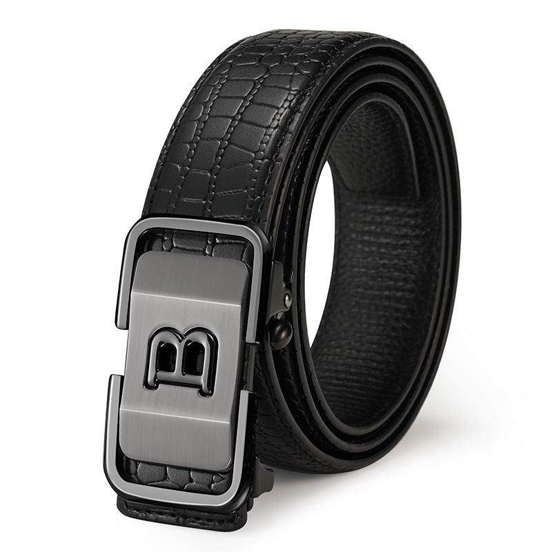 Automatic Buckle Genuine Leather Belt for Middle-Aged and Young People - Universal Appeal