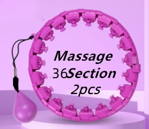 Professional Adjustable Smart Hula Hoop - ABS No-Fall Technology (18/21/24 Knots, Pink/Purple)