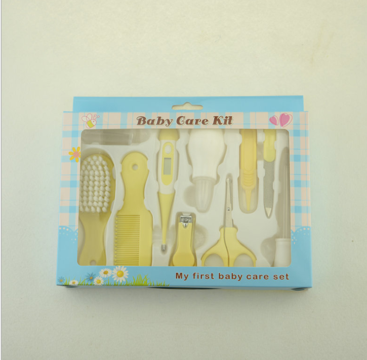 Maternal Infant Care Set - 10 Pieces Plastic Multi-Color Baby | Thermometer Feeding Nasal Manicure