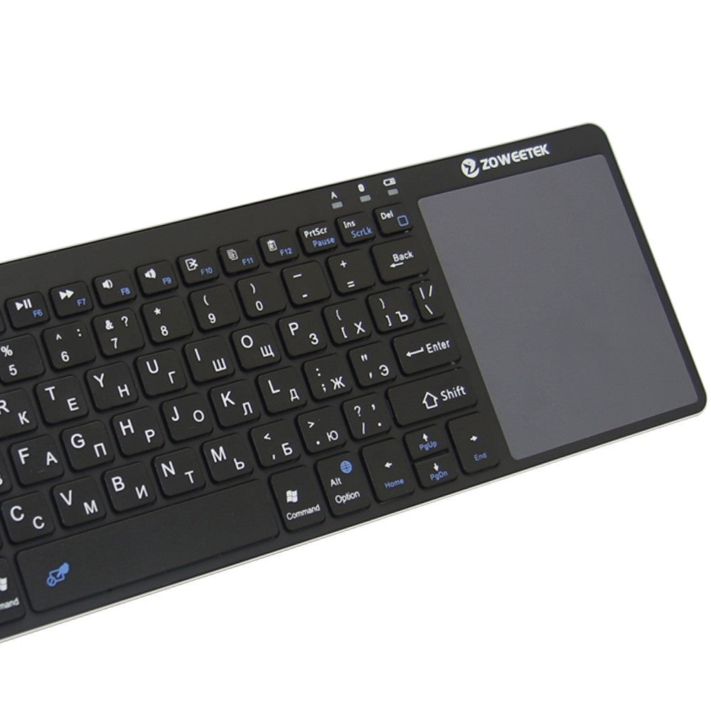 Zoweetek k12bt-1 Mini Trådlöst Bluetooth-Tangentbord Ryska Engelska Spanska Pekplatta För Smart TV Box PC Android Telefon Pad
