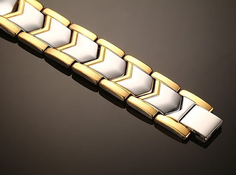 Guld dubbelrad magnetarmband