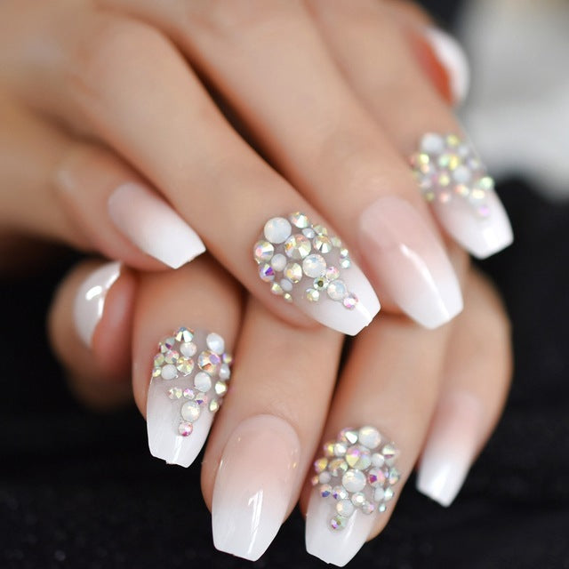 Professional Metal Press-On Nails - Women's High-Quality Collection | Realistic Shape Easy Clean
