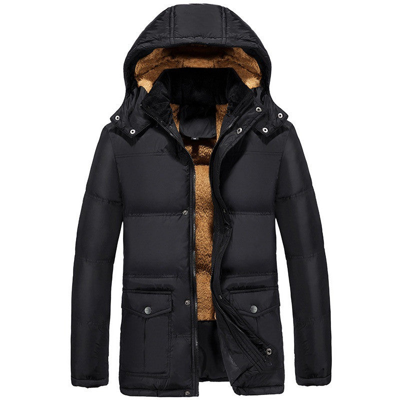 Vêtements plus veste matelassée en velours hommes hiver