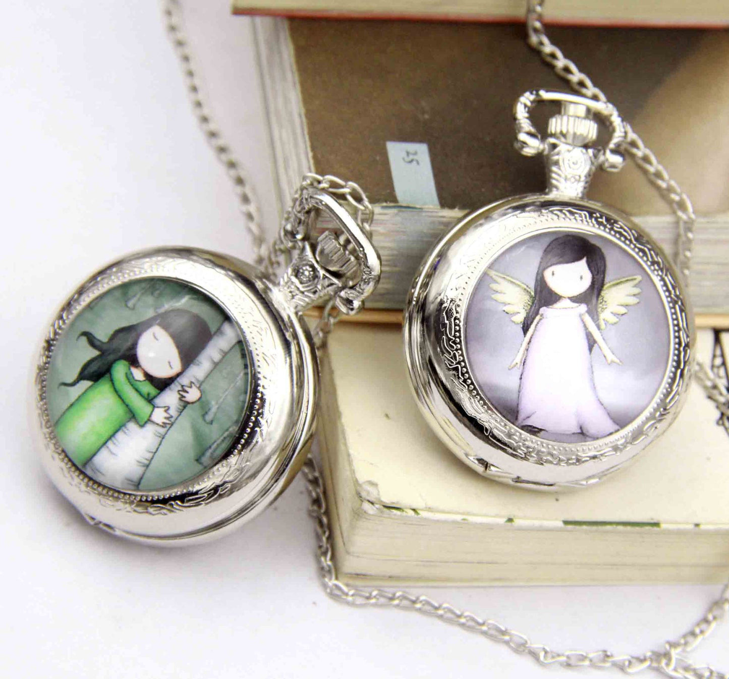 Retro Bronze Steampunk Quartz Pocket Watch Stainless Steel Chain Necklace 30cm For Men For Women With Gift Box - Vintage Intricate Elegant Unisex