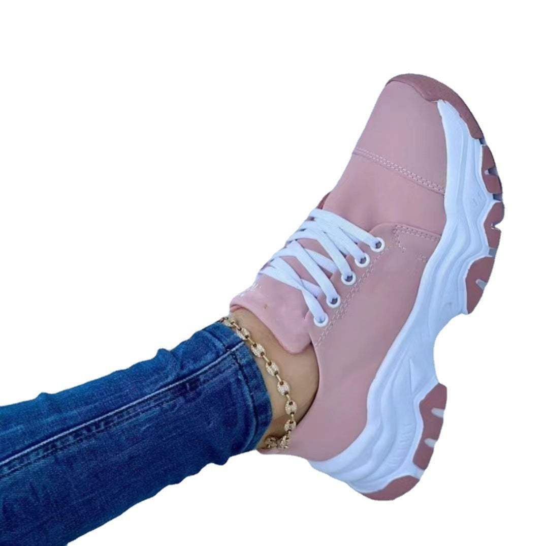 Women's Round Toe Thick Bottom Casual Pumps - Plus Size 3-5cm