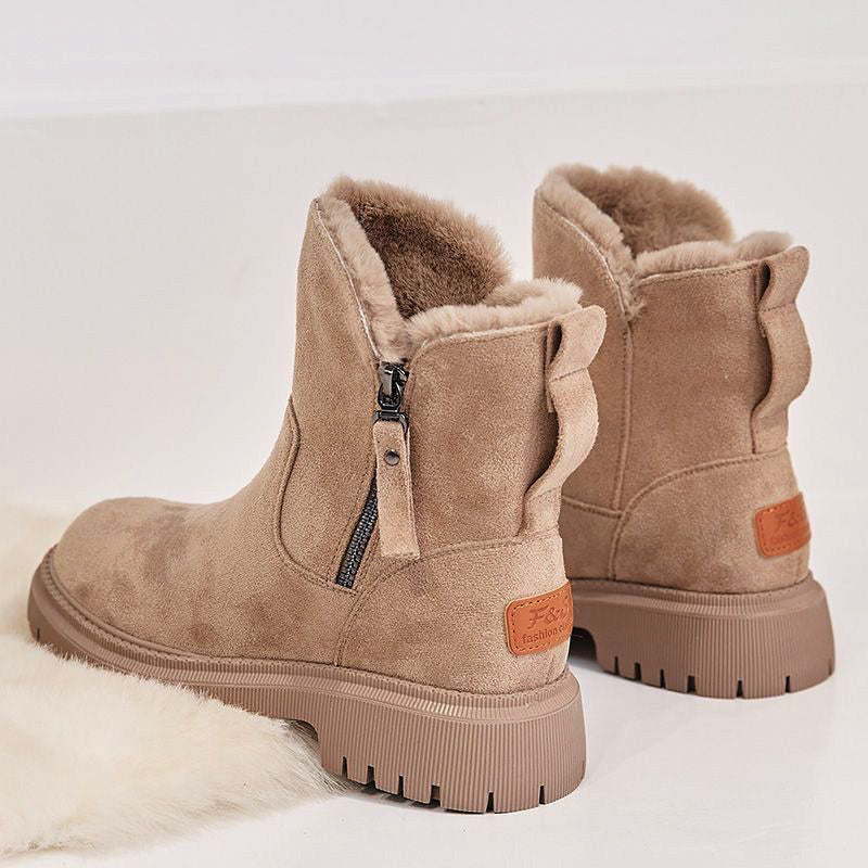 Women's Faux Suede Plush Snow Boots